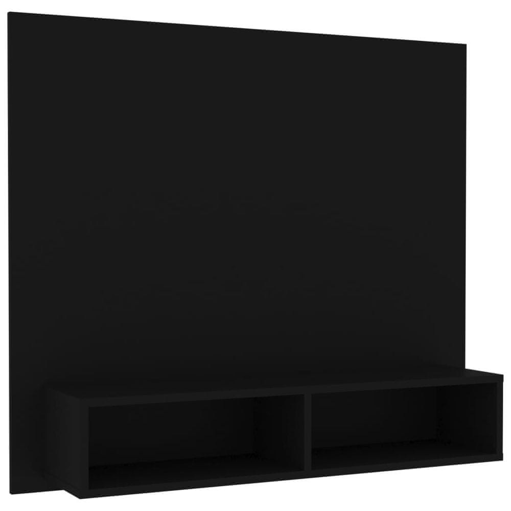 Vidaxl Nástenná TV skrinka čierna 102x23,5x90 cm drevotrieska
